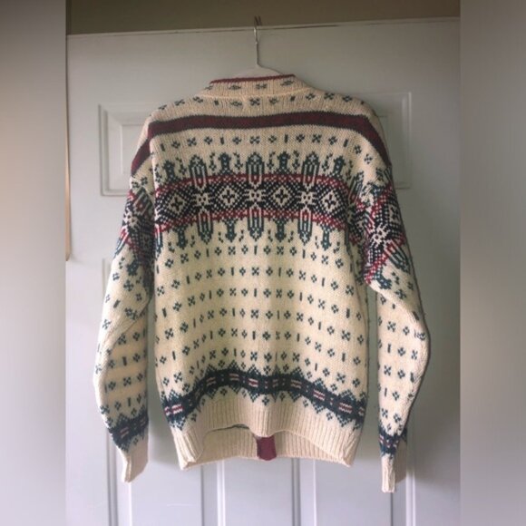 LL Bean vintage 80’s Fair Isle wool cardigan size M - Picture 4 of 4